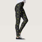 Groen zwart Abstract patroon Leggings (Rechts)