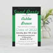 Groen zwart Afstudeerder Afstuderen Kaart (Staand voorkant)