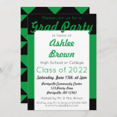 Groen zwart Afstudeerder Afstuderen Kaart (Voorkant / Achterkant)