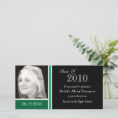 Groen & Zwart Afstuderen Aankondiging Fotokaarten (Staand voorkant)