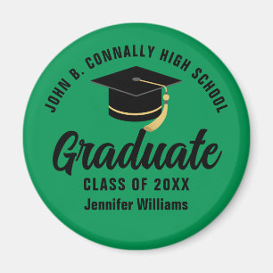 Groen Zwart Afstuderen Custom Graduation Party Magneet