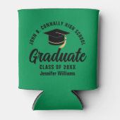 Groen Zwart Afstuderen Gepersonaliseerde Graduatio Blikjeskoeler (Voorkant)