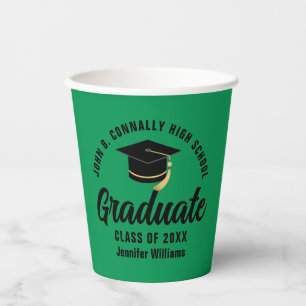 Groen Zwart Afstuderen Gepersonaliseerde Graduatio Papieren Bekers