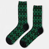 Groen zwart argylepatroon sokken (Links)
