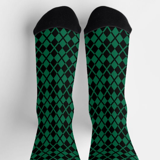 Groen zwart argylepatroon sokken (Top)