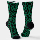 Groen zwart argylepatroon sokken (Gebogen)