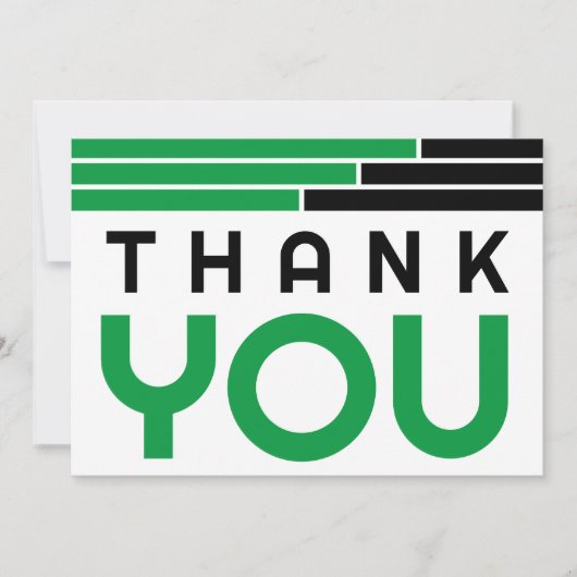 Groen & Zwart Bars Afstudeerder Party Dank u Bedankkaart (Voorkant)