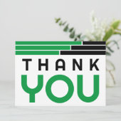 Groen & Zwart Bars Afstudeerder Party Dank u Bedankkaart (Staand voorkant)