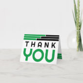 Groen & Zwart Bars Afstuderen Dank u Bedankkaart (Voorkant)