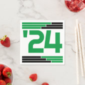 Groen & Zwart Bars Klasse van '24 Afstudeerder Par Servet (Insitu)