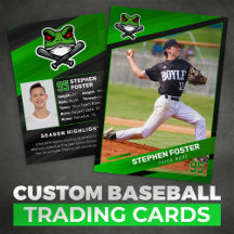 Groen & Zwart Baseball Trading Kaart, Baseball Kaa