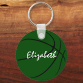 Groen zwart basketbal team geschenken onder 10 sleutelhanger (Achterkant)