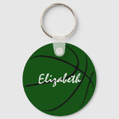 Groen zwart basketbal team geschenken onder 10 sleutelhanger (Achterkant)