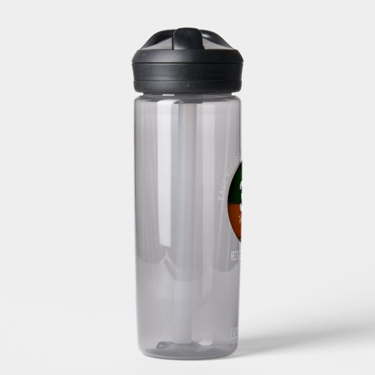 Groen zwart basketbal team kleuren kinder tiener waterfles (Voorkant)