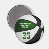 Groen zwart basketbal team kleuren magneet (Voorkant / Achterkant)