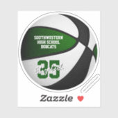 Groen zwart basketbal team kleuren meisjes jongens sticker (Vel)