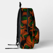 Groen zwart basketbal team kleuren spelersnaam bedrukte rugzak (Links)