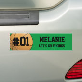 Groen zwart Basketbalteam Bumpersticker (Op auto)