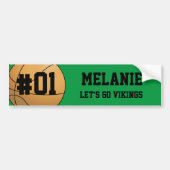 Groen zwart Basketbalteam Bumpersticker (Voorkant)