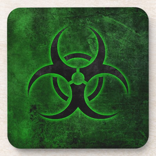Groen & Zwart Biohazard Bier Onderzetter (Voorkant)