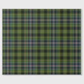 Groen Zwart Blauw Rood Ster Tartan Plaid Cadeaupapier (Vlak)