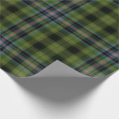 Groen Zwart Blauw Rood Ster Tartan Plaid Cadeaupapier (Hoek)