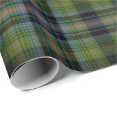 Groen Zwart Blauw Rood Ster Tartan Plaid Cadeaupapier (Rol Hoek)