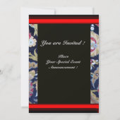 GROEN & ZWART BLAUWE DAMAST, RODE WAX ZEGEL MONOGR KAART (Achterkant)