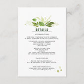 Groen Zwart Botanische Bruiloft Detail Kaart (Voorkant)