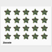 Groen zwart bruin camouflage militair ster sticker (Vel)