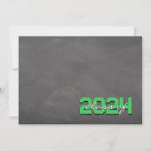 Groen & Zwart Chalkboard Afstuderen Aankondiging (Achterkant)