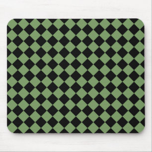 Groen Zwart Checker Diamant Patroon Muismat