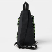 Groen Zwart Checker Diamant Patroon Sling Bag (Achterkant)