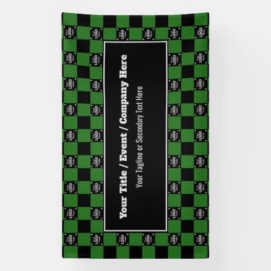 Groen & Zwart Cheque - Bedrijfsevenement / Tradesh Spandoek (Verticaal)