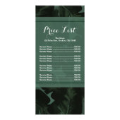 Groen & Zwart Chic Tropical Leaves prijslijst Menu (Voorkant)