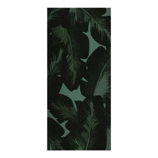 Groen & Zwart Chic Tropical Leaves prijslijst Menu (Achterkant)
