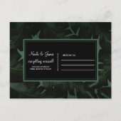Groen & Zwart Chic Tropische Bladeren Save the Dat Aankondigingskaart (Achterkant)