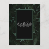 Groen & Zwart Chic Tropische Bladeren Save the Dat Aankondigingskaart (Voorkant)