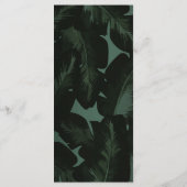 Groen & Zwart Chique Tropische bladeren Bruiloft M Menu (Achterkant)