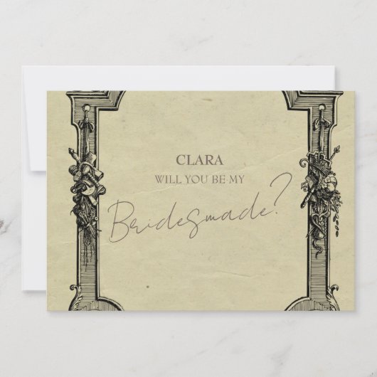 Groen Zwart  Classic Wedding Bridesmade Kaart (Voorkant)