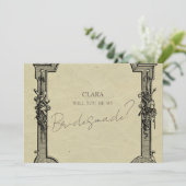 Groen Zwart  Classic Wedding Bridesmade Kaart (Staand voorkant)