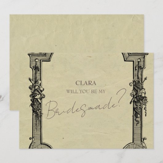 Groen Zwart Classic Wedding Bridesmade Kaart (Voorkant / Achterkant)