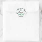 Groen Zwart Confetti Afstuderen 2026 Ronde Sticker (Tas)