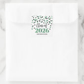 Groen Zwart Confetti Afstuderen 2026 Vierkante Sticker (Tas)