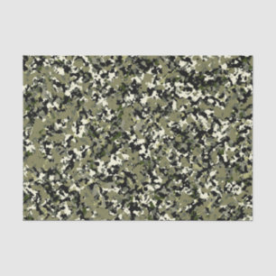 Groen Zwart Cool Camouflage Patroon Print Tissuepapier