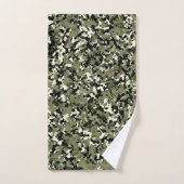 Groen zwart Cream Camouflage Patroon afdrukken Bad Handdoek (Handdoek)