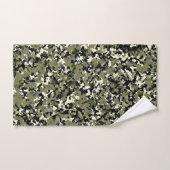 Groen zwart Cream Camouflage Patroon afdrukken Bad Handdoek (Handdoek)