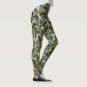 Groen zwart Cream Camouflage Patroon afdrukken Leggings (Rechts)