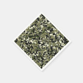 Groen zwart Cream Camouflage Patroon afdrukken Servet (Hoek)