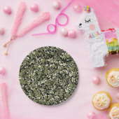 Groen Zwart Crème Camouflagepatroonprint Papieren Bordje (Feest)